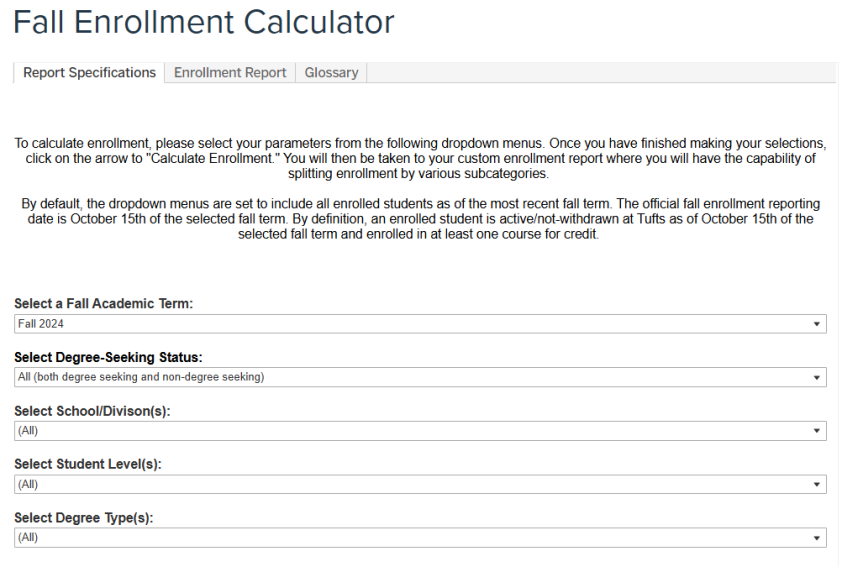 Explore an interactive tool that provides detailed fall enrollment data.