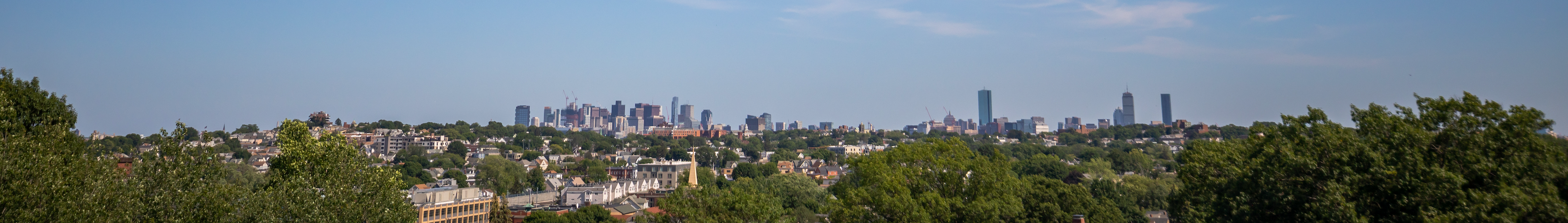 View of the Boston skyline from the Tisch Library Roof on the Medford/Somerville Campus