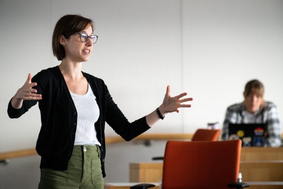 Nicole Blackstone, Assistant Professor, teaches the “Fundamentals of U.S. Agriculture” class at the Friedman School of Nutrition.