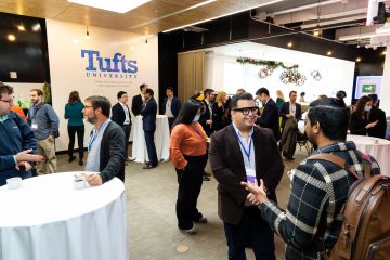 Attendees gather at Tufts Cellular Agriculture Innovation Day at District Hall in Boston, MA on January 19, 2023..