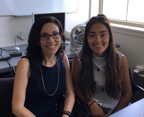 Laidlaw Scholar Isabelle Spaulding and her faculty mentor, Lisa Shin, pose for a photo.