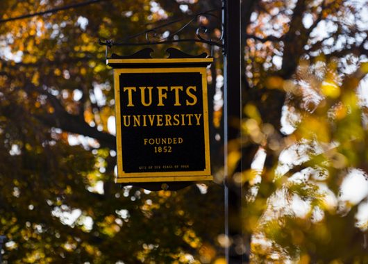 Tufts University sign